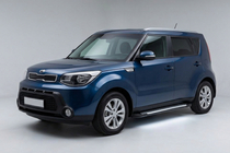 Kia Soul II 2013-2018 рр. Бокові пороги Line (2 шт., Алюміній) фото 1