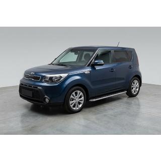 Бокові пороги Maydos V1 (2 шт., Алюміній ↗ нерж) Kia Soul II 2013-2018 рр. фото 1