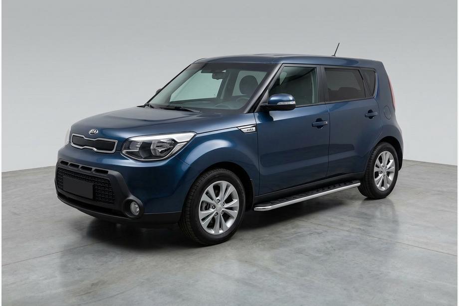 Kia Soul II 2013-2018 рр. Бокові пороги Maydos V1 (2 шт., Алюміній ↗ нерж) Image
