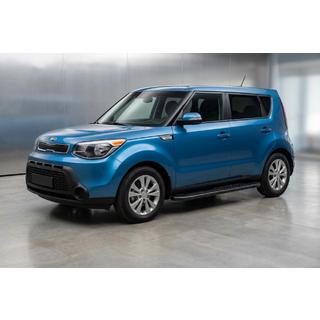 Бокові пороги Bosphorus Black (2 шт., Алюміній) Kia Soul II 2013-2018 рр. фото 1