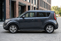 Kia Soul II 2013-2018 рр. Бокові пороги RedLine Black (2 шт., Алюміній) фото 1