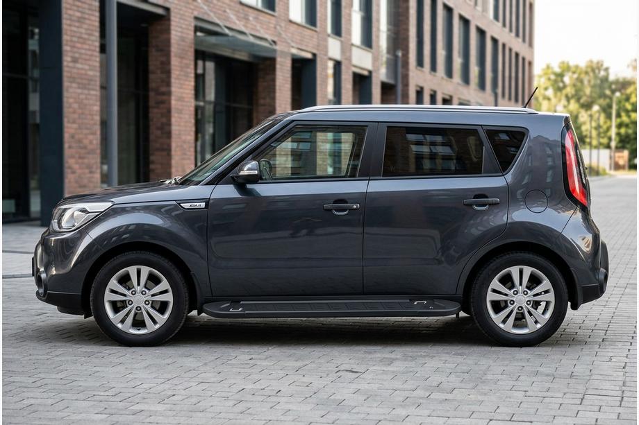Kia Soul II 2013-2018 рр. Бокові пороги RedLine Black (2 шт., Алюміній) Image