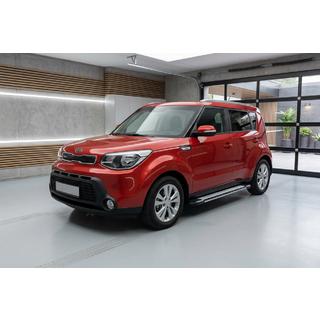 Бокові пороги Rainbow (2 шт., Алюміній) Kia Soul II 2013-2018 рр. фото 1