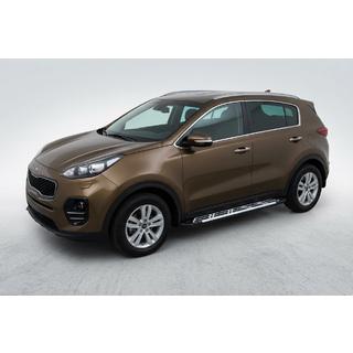 Бокові пороги Sunrise (2 шт., алюміній) Kia Sportage 2015-2021 рр. фото 1