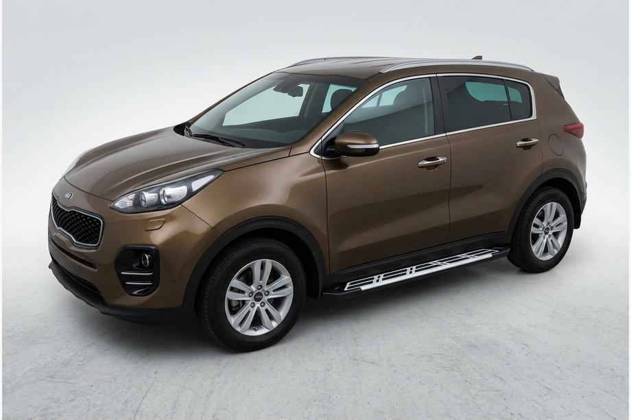 Kia Sportage 2015-2021 рр. Бокові пороги Sunrise (2 шт., алюміній) Фото 1