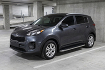 Kia Sportage 2015-2021 рр. Бокові пороги Maydos V1 (2 шт., алюміній ↗ нерж) фото 1