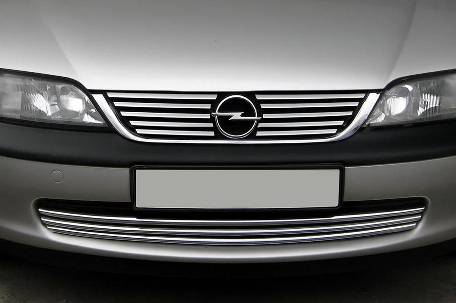 Opel Vectra B 1995-2002 рр. Накладки на решітку (нерж) Фото 1