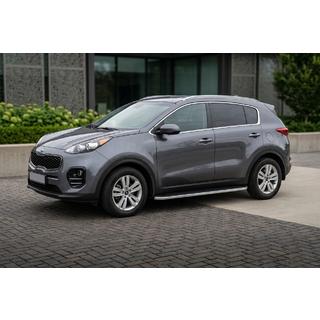 Бокові пороги Tayga Grey (2 шт., алюміній) Kia Sportage 2015-2021 рр. фото 1