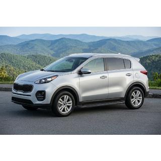 Бокові пороги RedLine Black (2 шт., алюміній) Kia Sportage 2015-2021 рр. фото 1