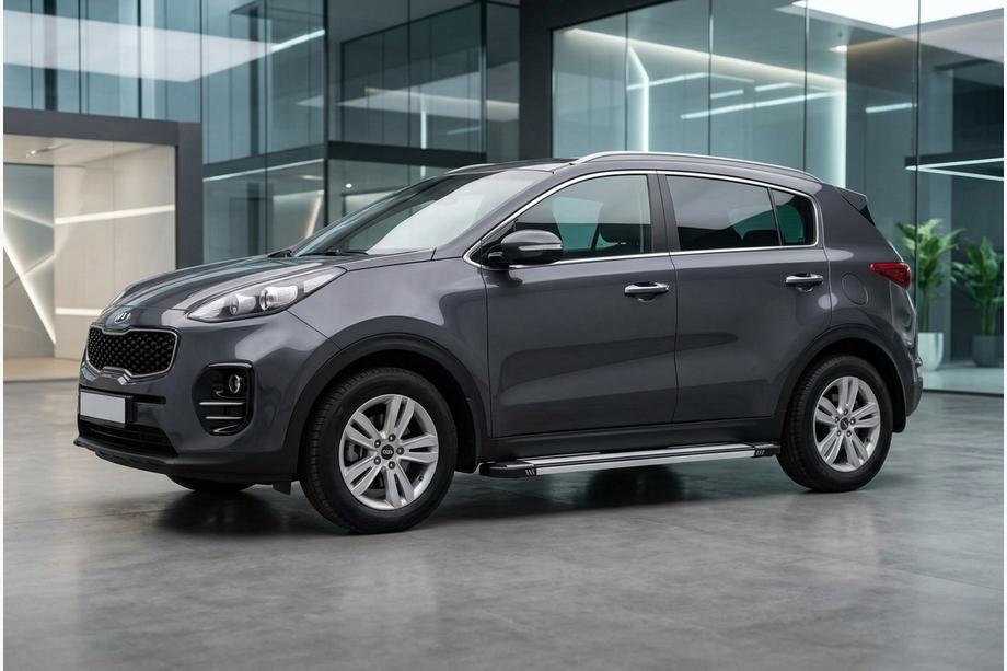 Kia Sportage 2015-2021 рр. Бокові пороги Rainbow (2 шт., алюміній) Image