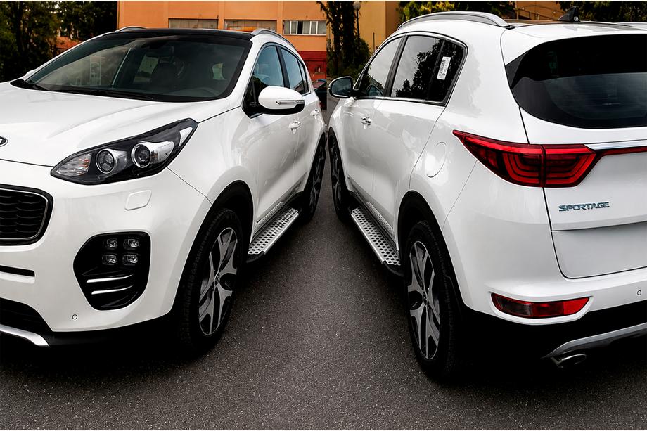 Kia Sportage 2015-2021 рр. Бокові пороги Allmond Grey (2 шт., алюміній) Фото 4