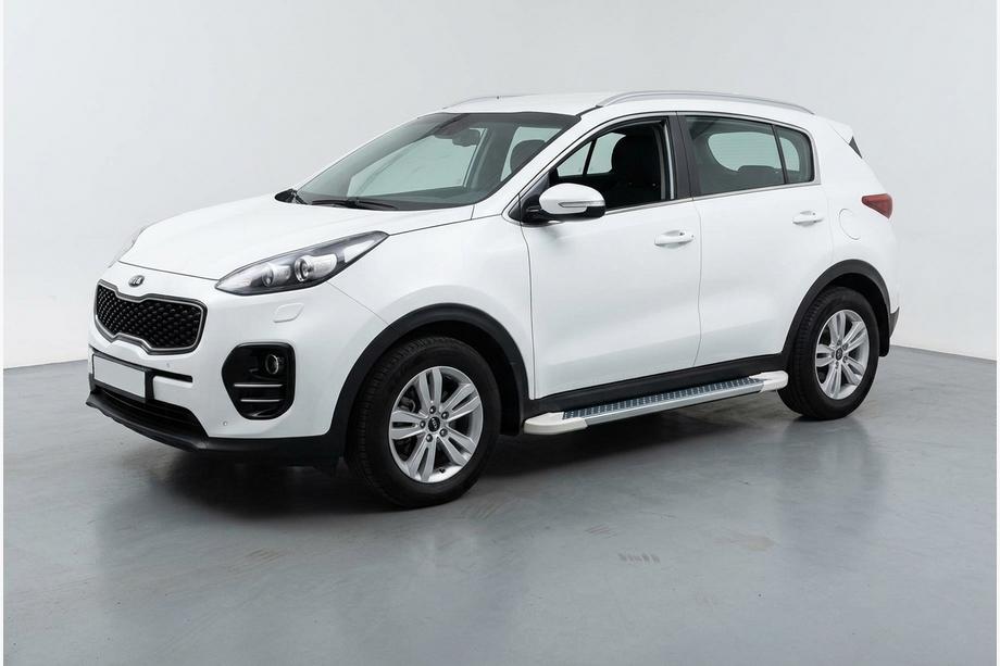 Kia Sportage 2015-2021 рр. Бокові пороги Allmond White (2 шт., алюміній) Фото 1
