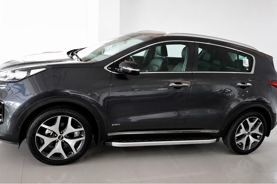 Kia Sportage 2015-2021 рр. Бокові пороги Fullmond (2 шт., алюміній) Image