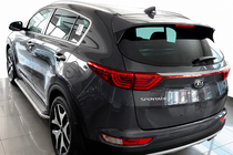 Kia Sportage 2015-2021 рр. Бокові пороги Maydos V2 (2 шт., алюміній ↗ нерж) фото 1