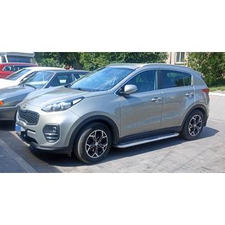 Бокові пороги Maydos V2 (2 шт., алюміній ↗ нерж) Kia Sportage 2015-2021 рр. фото 4