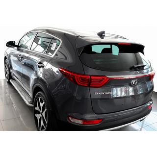 Бокові пороги Maydos V2 (2 шт., алюміній ↗ нерж) Kia Sportage 2015-2021 рр. фото 1