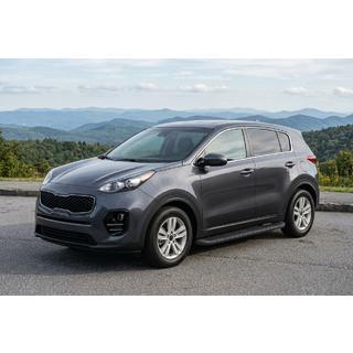 Бокові пороги Tayga Black (2 шт., алюміній) Kia Sportage 2015-2021 рр. фото 1