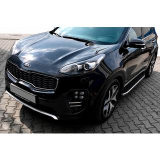 Бокові пороги BlackLine (2 шт., алюміній) Kia Sportage 2015-2021 рр. фото 1
