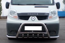 Renault Trafic 2001-2015 рр. Кенгурятник з вусами Exclusive (нерж.) фото 1