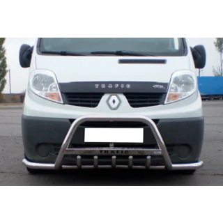 Кенгурятник з вусами Exclusive (нерж.) Renault Trafic 2001-2015 рр. фото 1
