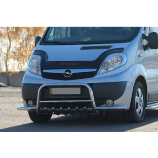 Кенгурятник з вусами Exclusive (нерж.) Renault Trafic 2001-2015 рр. фото 4