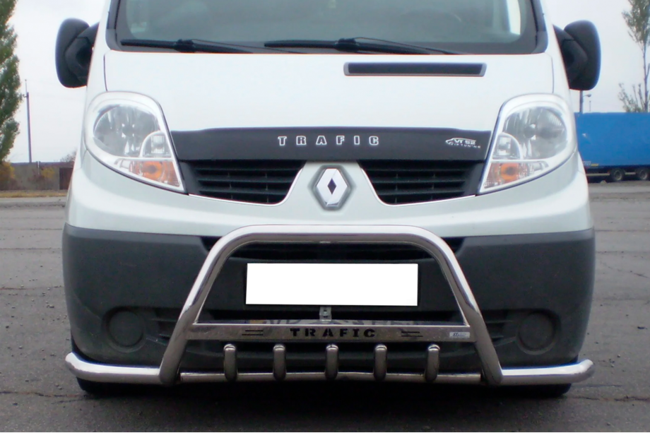 Renault Trafic 2001-2015 рр. Кенгурятник з вусами Exclusive (нерж.) Image