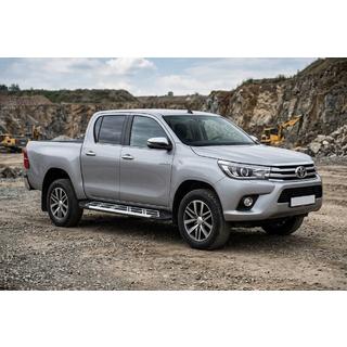 Бокові пороги Sunrise (2 шт., алюміній) Toyota Hilux 2015- рр. фото 1