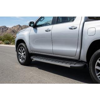 Бокові пороги Duru (2 шт., алюміній) Toyota Hilux 2015- рр. фото 1