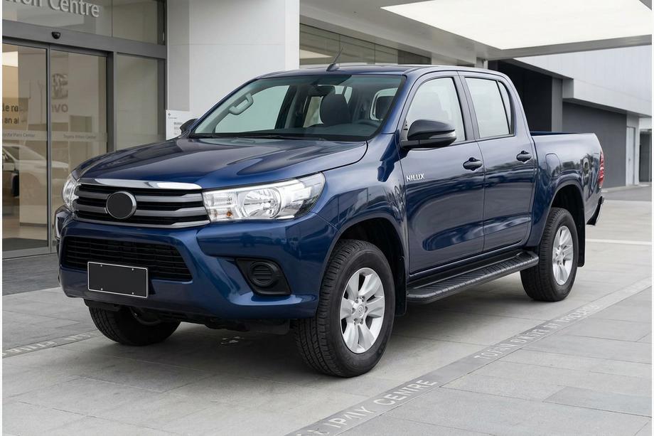 Toyota Hilux 2015- рр. Бокові пороги Bosphorus Black (2 шт., алюміній) Image