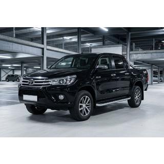 Бокові пороги Tayga Grey (2 шт., алюміній) Toyota Hilux 2015- рр. фото 1