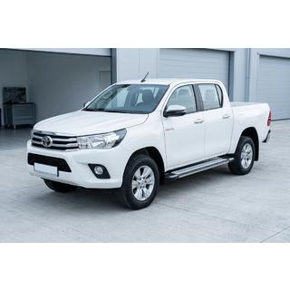 Бокові пороги Rainbow (2 шт., алюміній) Toyota Hilux 2015- рр. фото 1