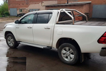Toyota Hilux 2015- рр. Бокові пороги Allmond Grey (2 шт., алюміній) фото 5