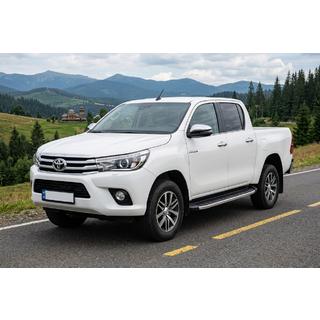 Бокові пороги Fullmond (2 шт., алюміній) Toyota Hilux 2015- рр. фото 1