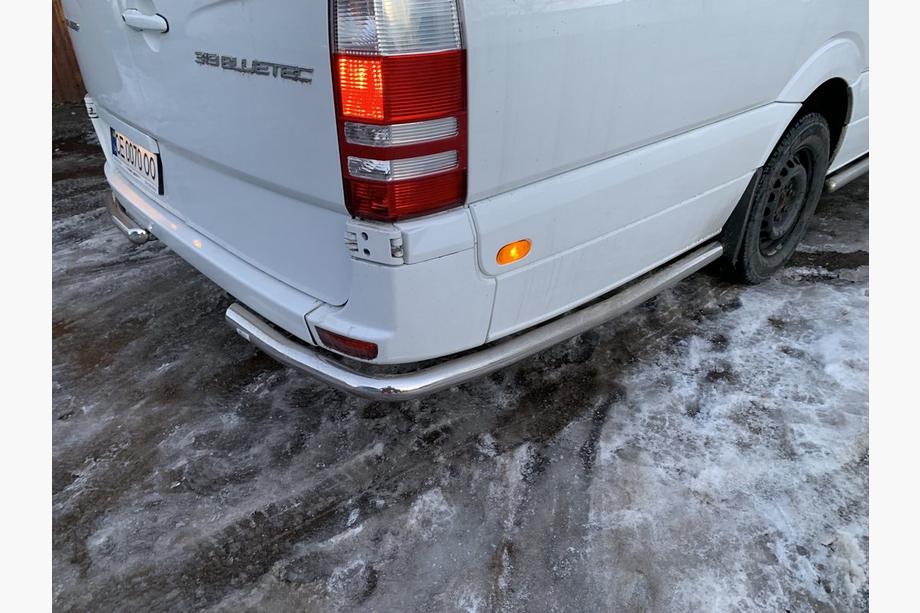 Mercedes Sprinter W906 2006-2018 рр. Бічні труби за заднім колесом кутові (2 шт, нерж) Long Фото 10