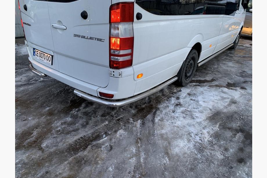 Volkswagen Crafter 2006-2016 рр. Бічні труби за заднім колесом кутові (2 шт., нерж) Long Фото 9