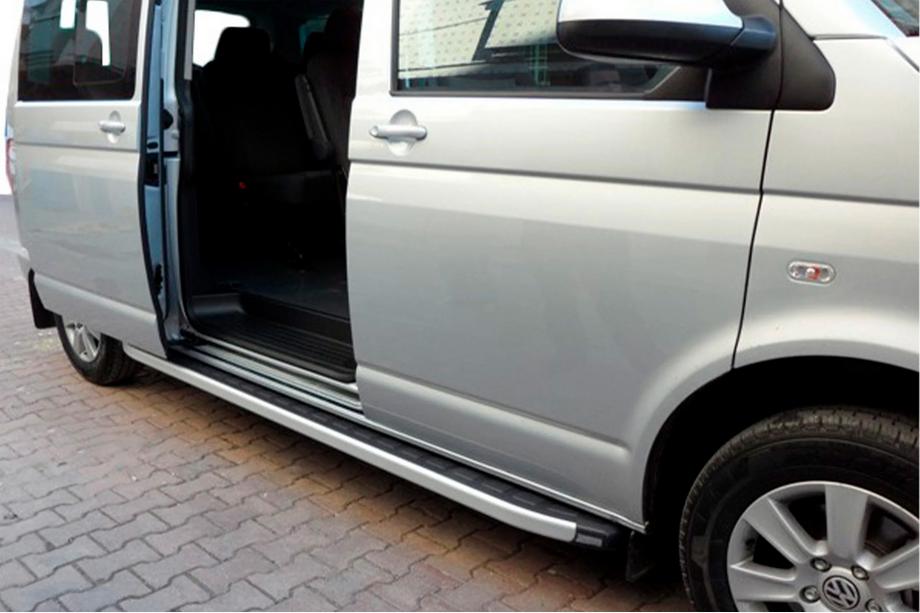 Volkswagen T4 Transporter 1990-2003 рр. Бокові пороги Fullmond (2 шт., алюм) Коротка база Фото 1