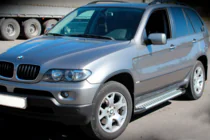 BMW X5 E53 1999-2006 рр. Бокові пороги Allmond Grey (2 шт, алюм.) фото 2