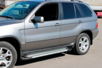 BMW X5 E53 1999-2006 рр. Бокові пороги Allmond Grey (2 шт, алюм.) фото 3