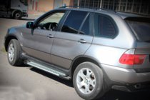 BMW X5 E53 1999-2006 рр. Бокові пороги Allmond Grey (2 шт, алюм.) фото 4