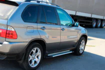 BMW X5 E53 1999-2006 рр. Бокові пороги Allmond Grey (2 шт, алюм.) фото 5