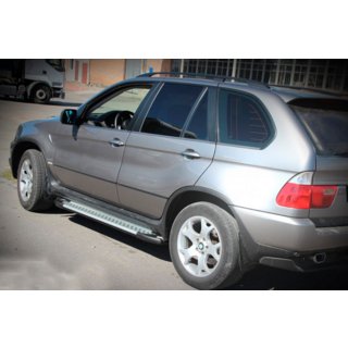 Бокові пороги Allmond Grey (2 шт, алюм.) BMW X5 E53 1999-2006 рр. фото 4
