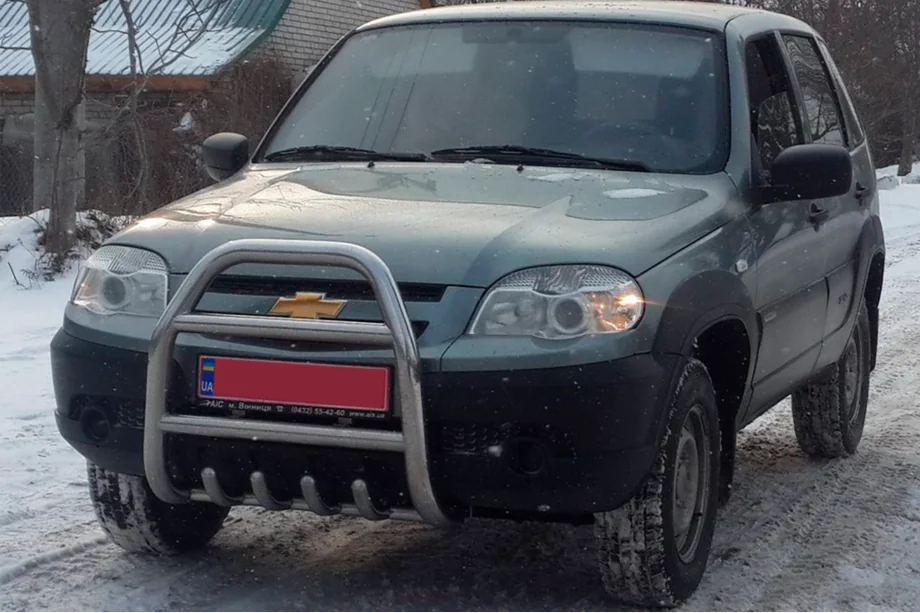 Chevrolet Niva 1998-2020 рр. Кенгурятник QT007 (нерж) Фото 3