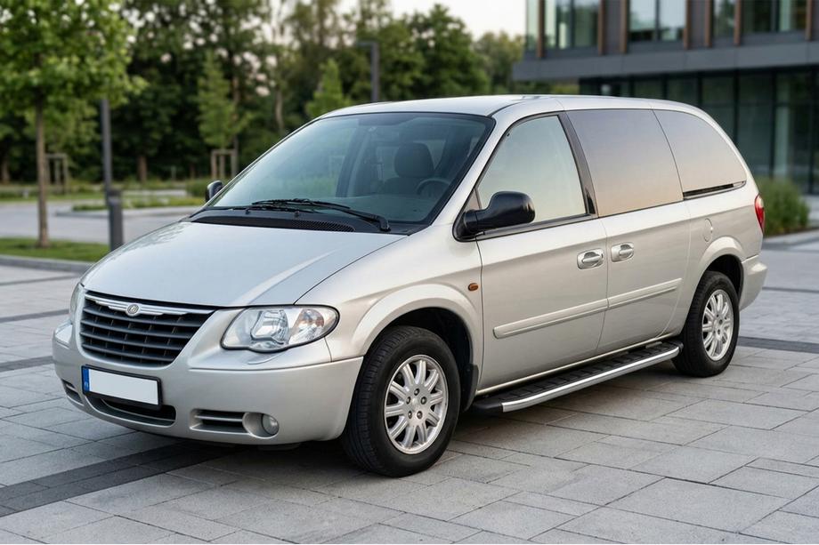 Chrysler Voyager 2001-2007 рр. Бокові пороги Fullmond (2 шт., алюміній) Image