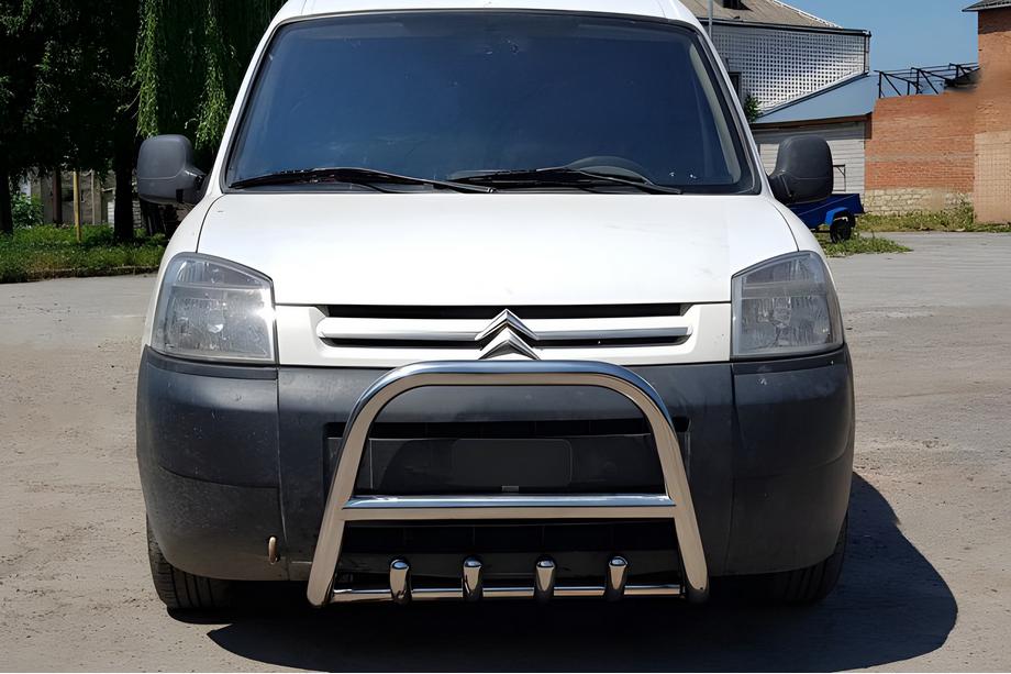 Peugeot Partner 1996-2008 рр. Кенгурятник WT003 (нерж.) 51 мм Фото 4