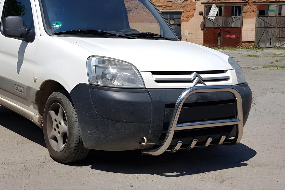 Peugeot Partner 1996-2008 рр. Кенгурятник WT003 (нерж.) 51 мм Фото 3