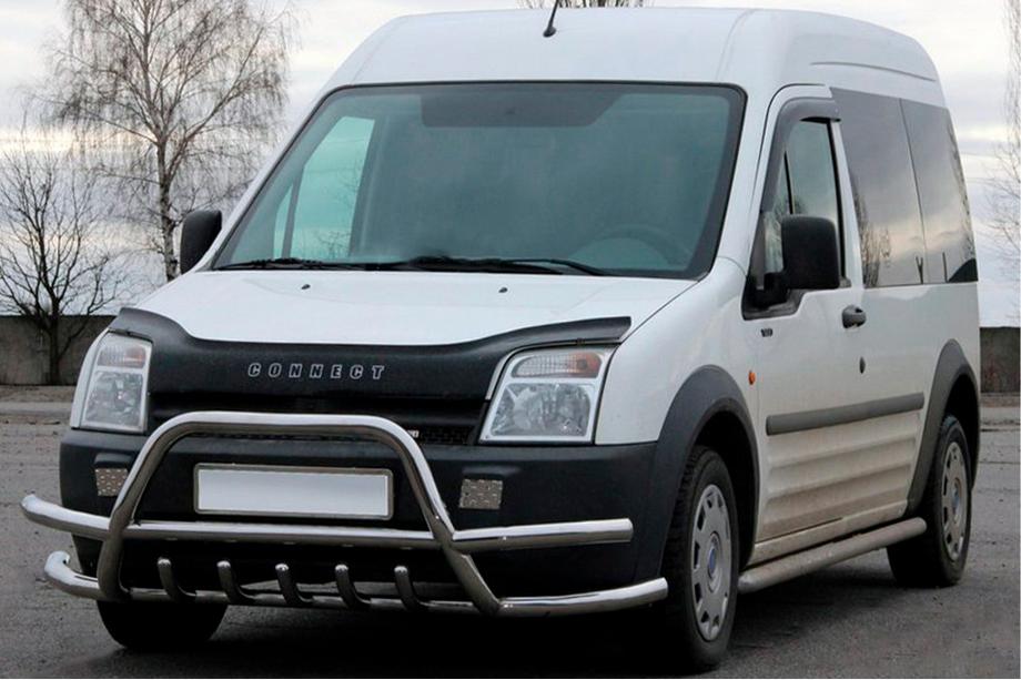 Ford Connect 2002-2006 рр. Кенгурятник з подвійними вусами WT004-Plus (нерж.) Image