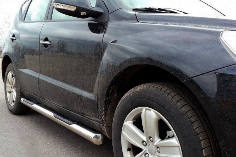 Geely Emgrand X7 2011- рр. Бічні труби (2 шт., нерж) Image