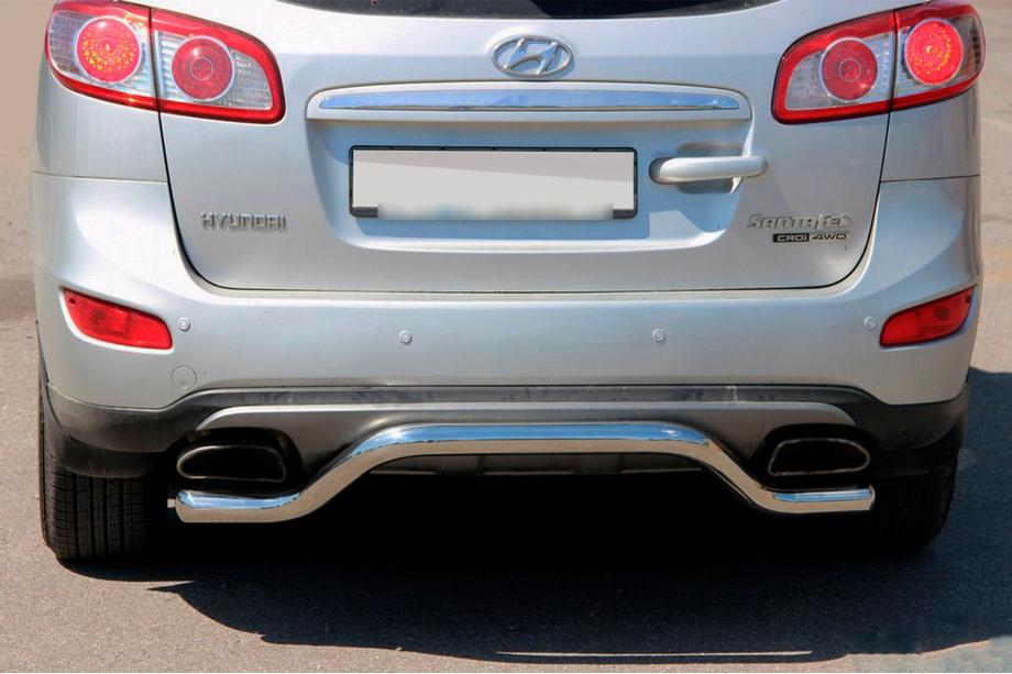 Hyundai Santa Fe 2 2006-2012 рр. Задня дуга AK007-2 (нерж.) Фото 2