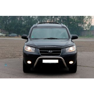 Кенгурятник WT007 (нерж.) Hyundai Santa Fe 2 2006-2012 рр. фото 3