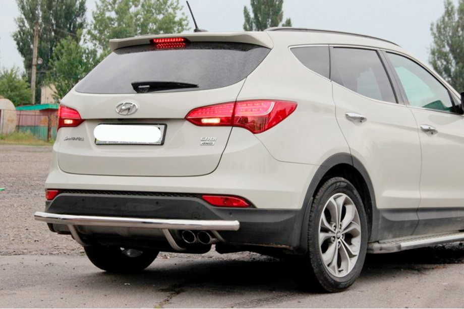 Hyundai Santa Fe 3 2012-2018 рр. Задня дуга AK002 (нерж.) Фото 2